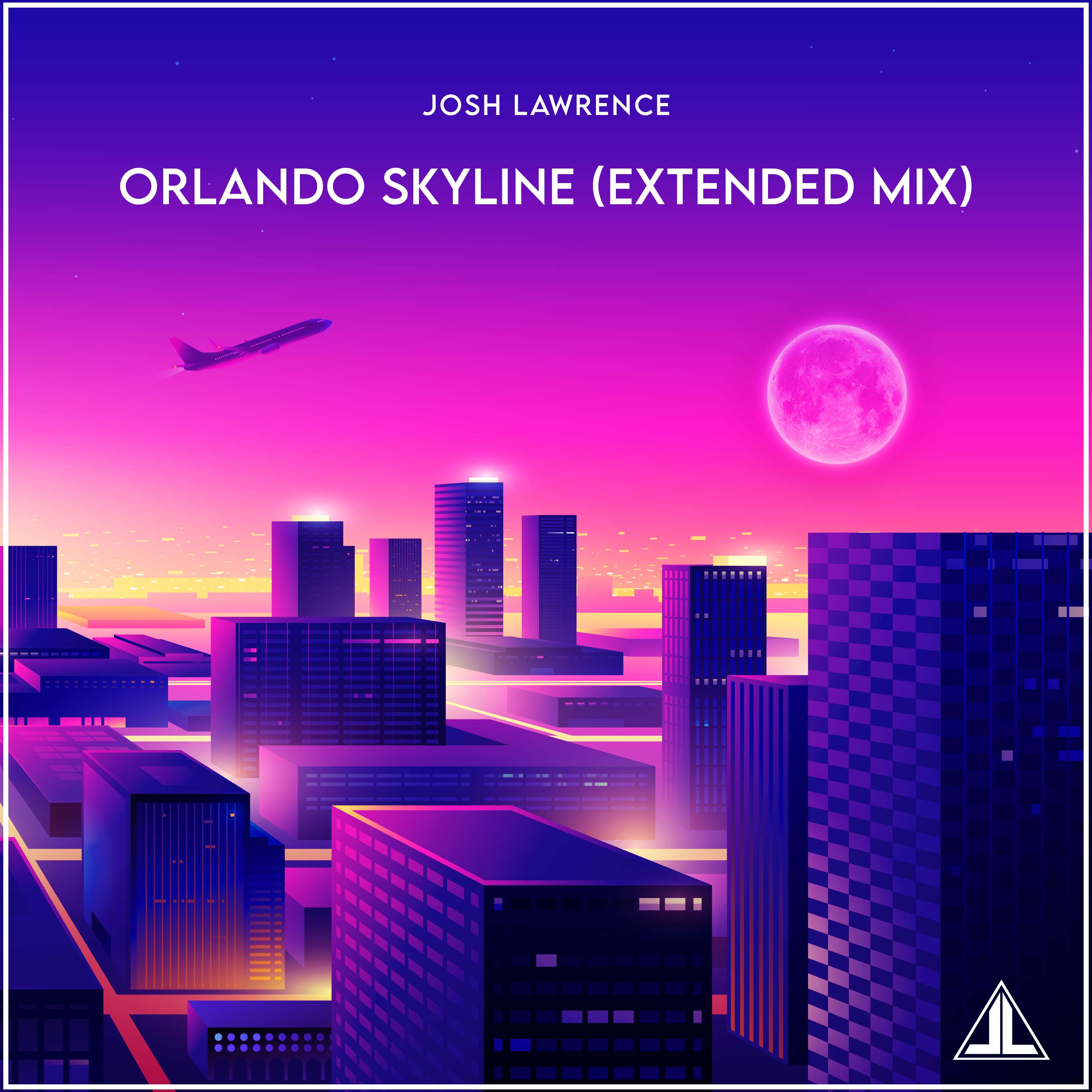 Album cover for 'Orlando Skyline,' a melodic and progressive house journey by Josh Lawrence, featuring artwork that echoes the vibrant and uplifting vibes inspired by the Orlando skyline.